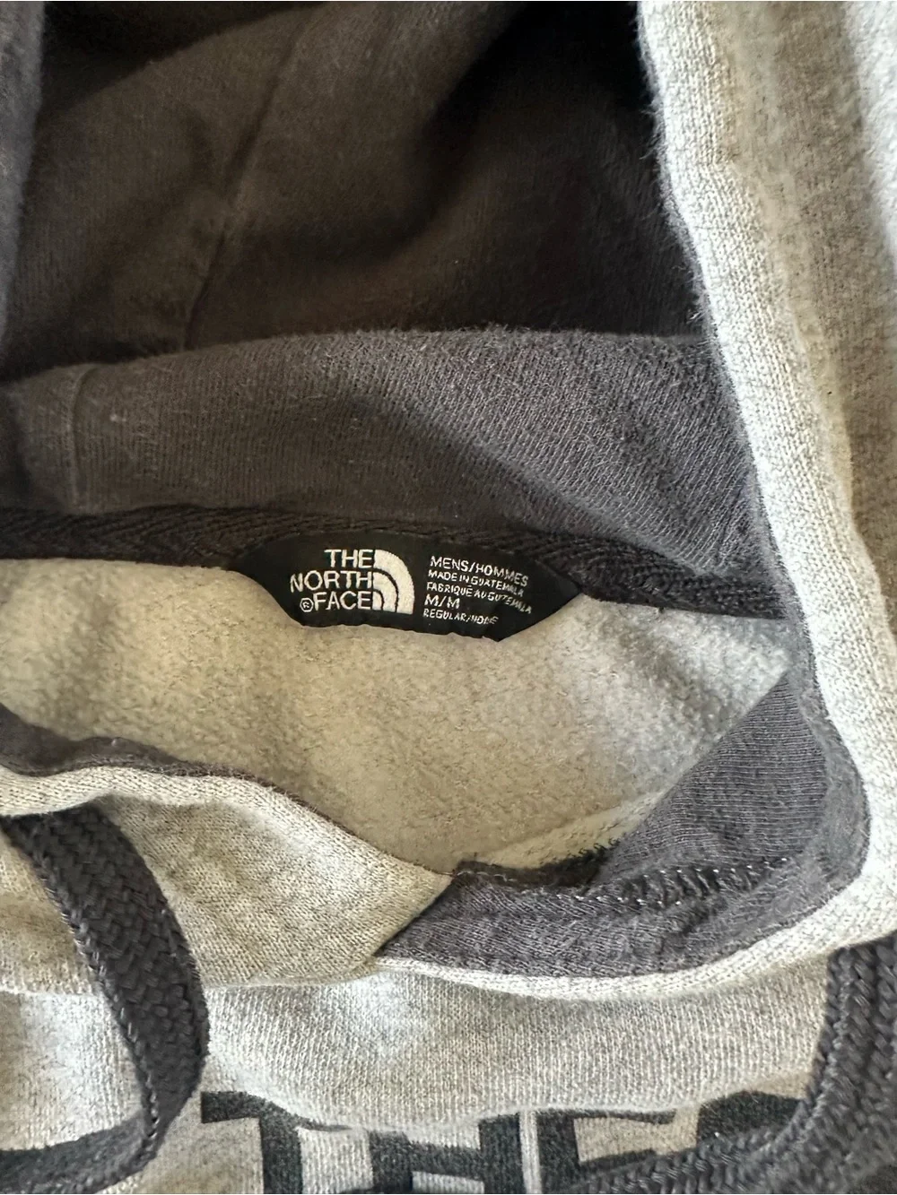 The North Face Light Gray Pullover Hoodie with Black Logo